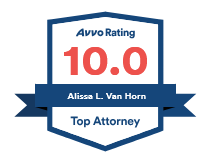 avvo rating top attorney logo 10.0 for alissa van horn